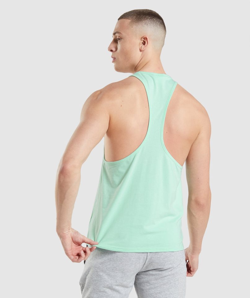 Men's Gymshark Critical Stringer Tanks Mint | NZ 9JBTQN